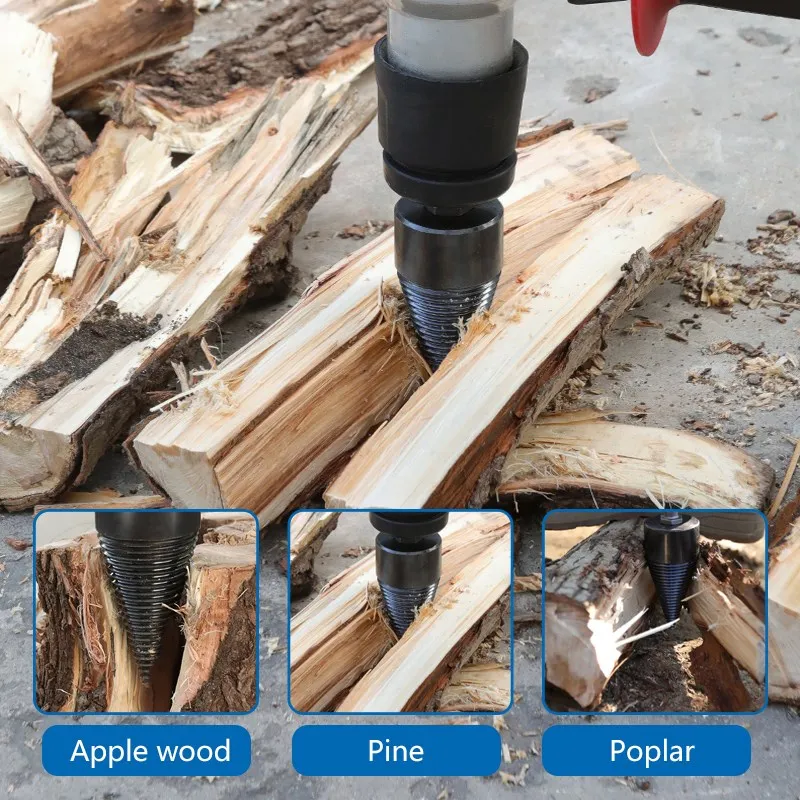 XCAN Firewood Chop 32mm/42mm HSS Firewood Splitter Drill Bit Wood Split Cone Drill Bit Woodworking Tools Wood Chopper