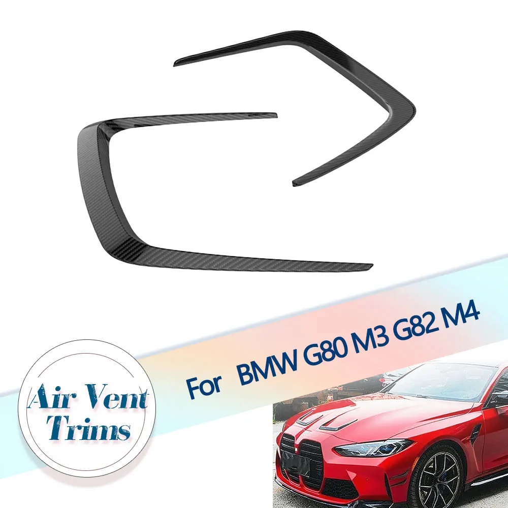 

Сухой карбоновый передний капот двигателя автомобиля, вентиляционные накладки для BMW G80 M3 G82 M4 2D 4D 2021 2022 2023, внешняя вентиляционная крышка капота