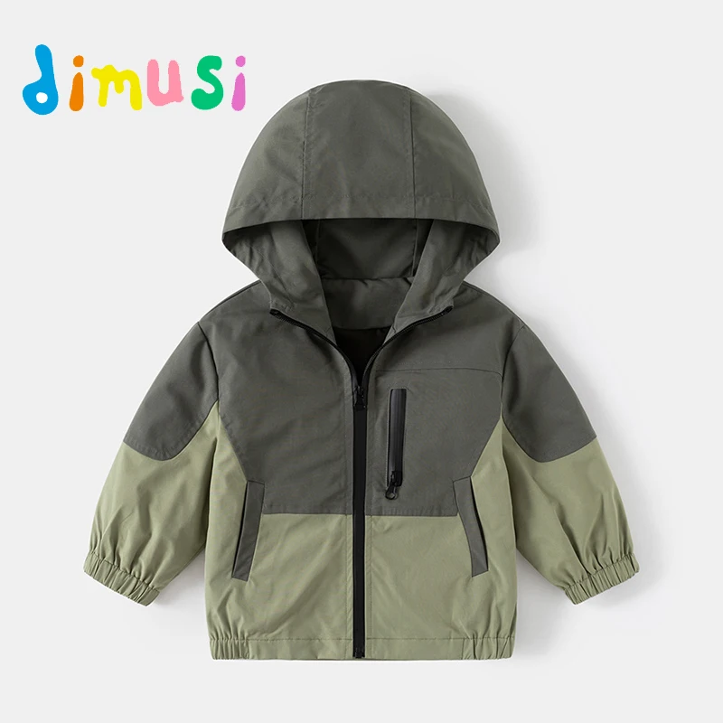 

DIMUSI Spring Autumn Children's Coat Outdoor Casual Hooded Windproof Boy's Jacket Fashion Slim Warm Blazer Children's Clothing