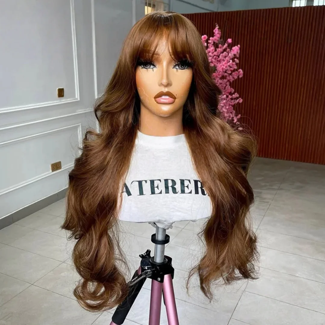 

Long Brown Glueless Soft body wave 5x5 Silk Base Jewish Human Hair With BabyHair HD Lace European Hair Preplucked