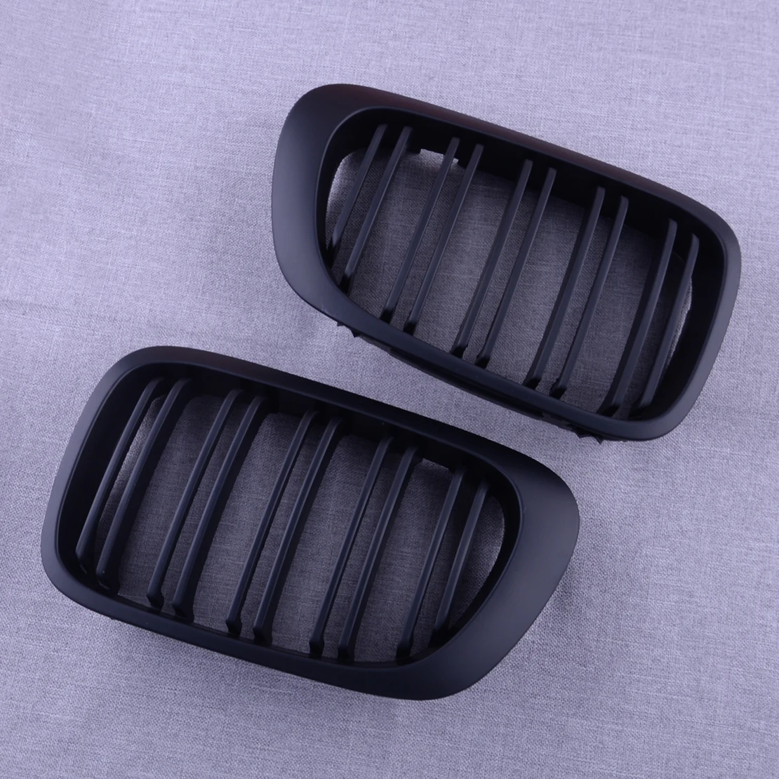 2Pcs Matte Black Front Dual Slat Kidney Grille Fit For BMW 3-Series E46 M3 Coupe 51138208684 51138208683 51138208685 51138208686