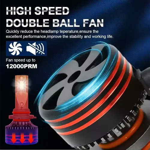 Imagen 2 del producto Erruson 380W 300000LM H7 H4 H11 faro Led de alta potencia 9084 CSP Canbus H1 H3 9005 9006 9012 lámpara Turbo faro Led para coche