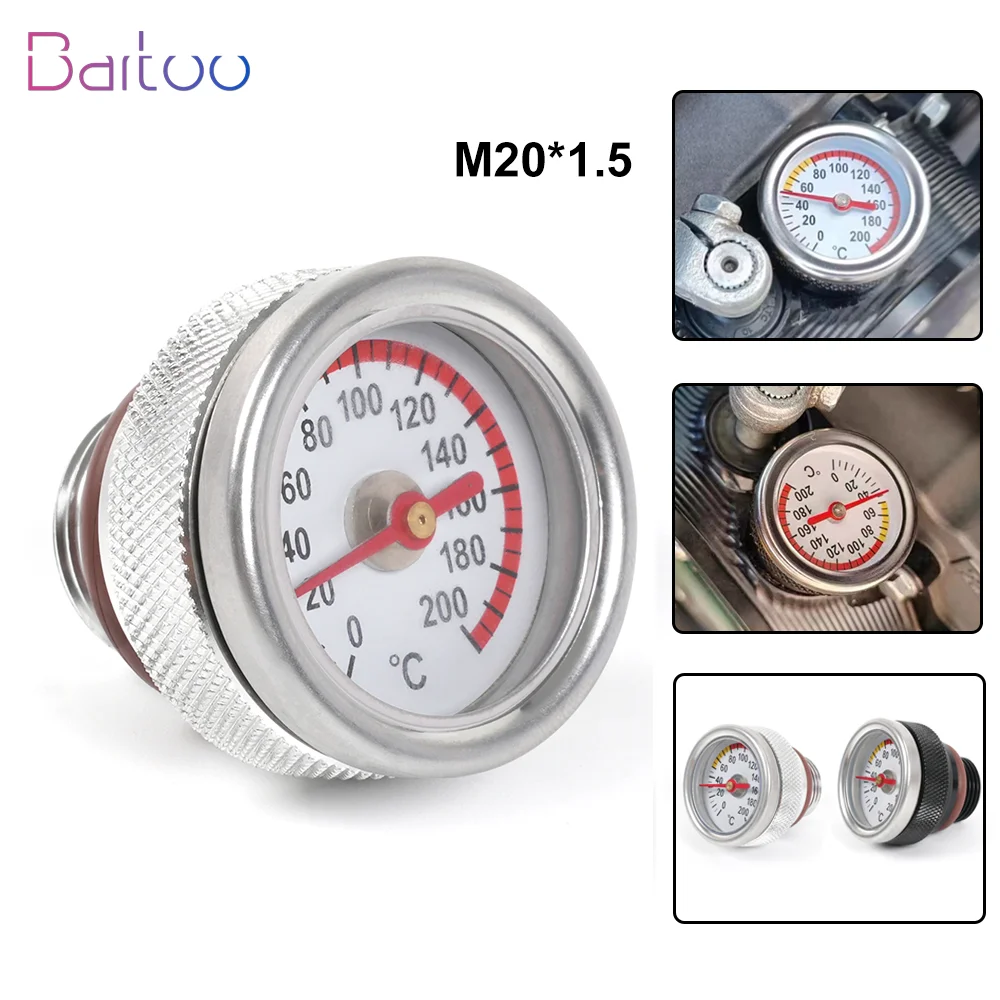 New Arrived M20x1.5 Motorbike Oil Temperature Gauge Engine Valve Cover Oil Filler Cap For Haojue TR300 / Harley X350 CAP025