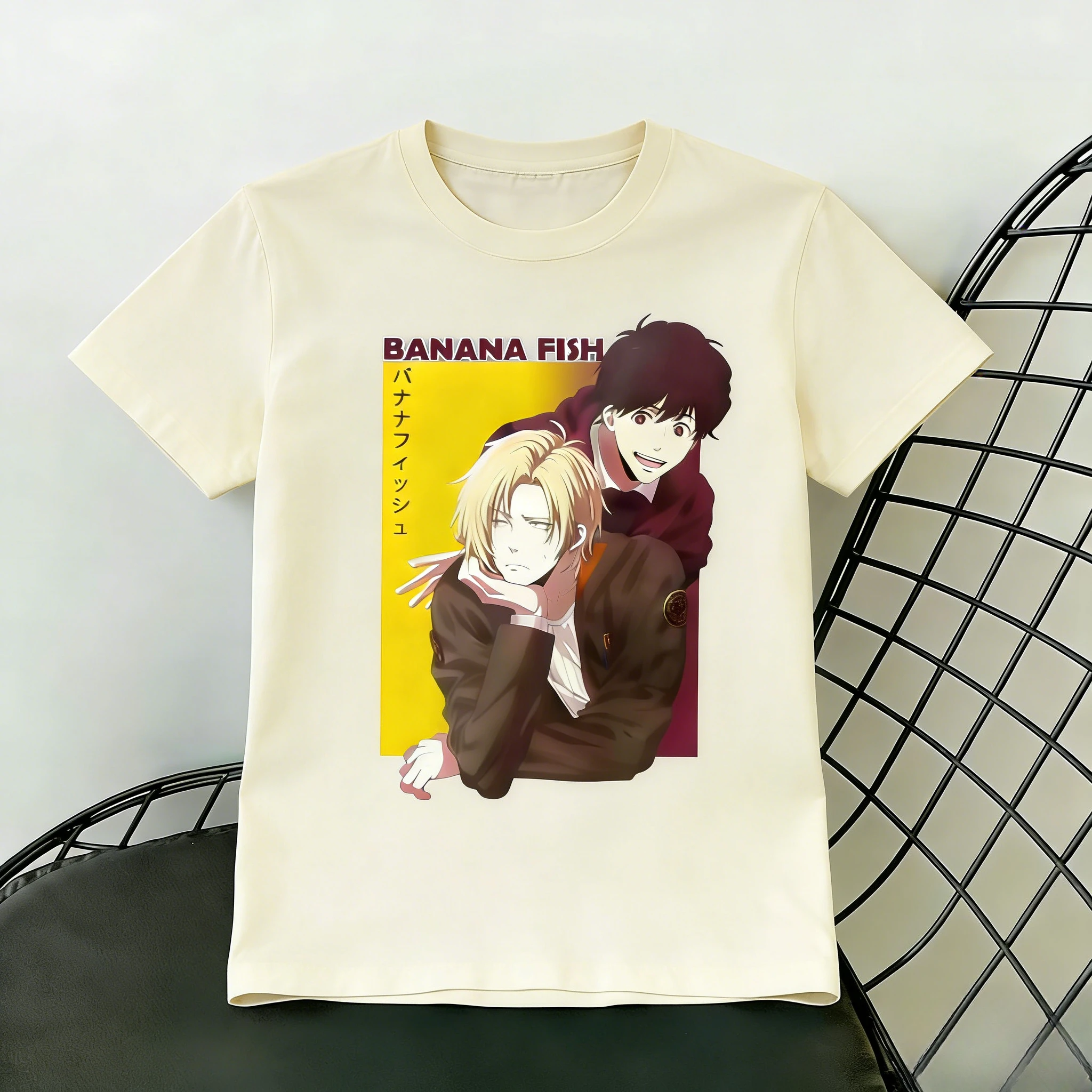 

Banana Fish ACG Anime Merch Heavyweight Cotton Harajuku Style T-Shirt Anime-Inspired Graphic Short Sleeve Unisex graphic shirts