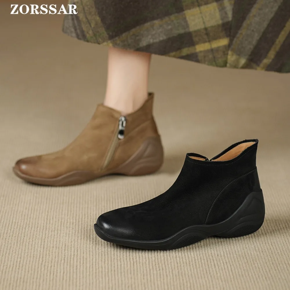 

Новые женские короткие ботинки в ковбойском стиле на плоской подошве, повседневные, модные, элегантные, удобные, размер 40, роскошные винтажные низкие ботинки Zapatos Mujer