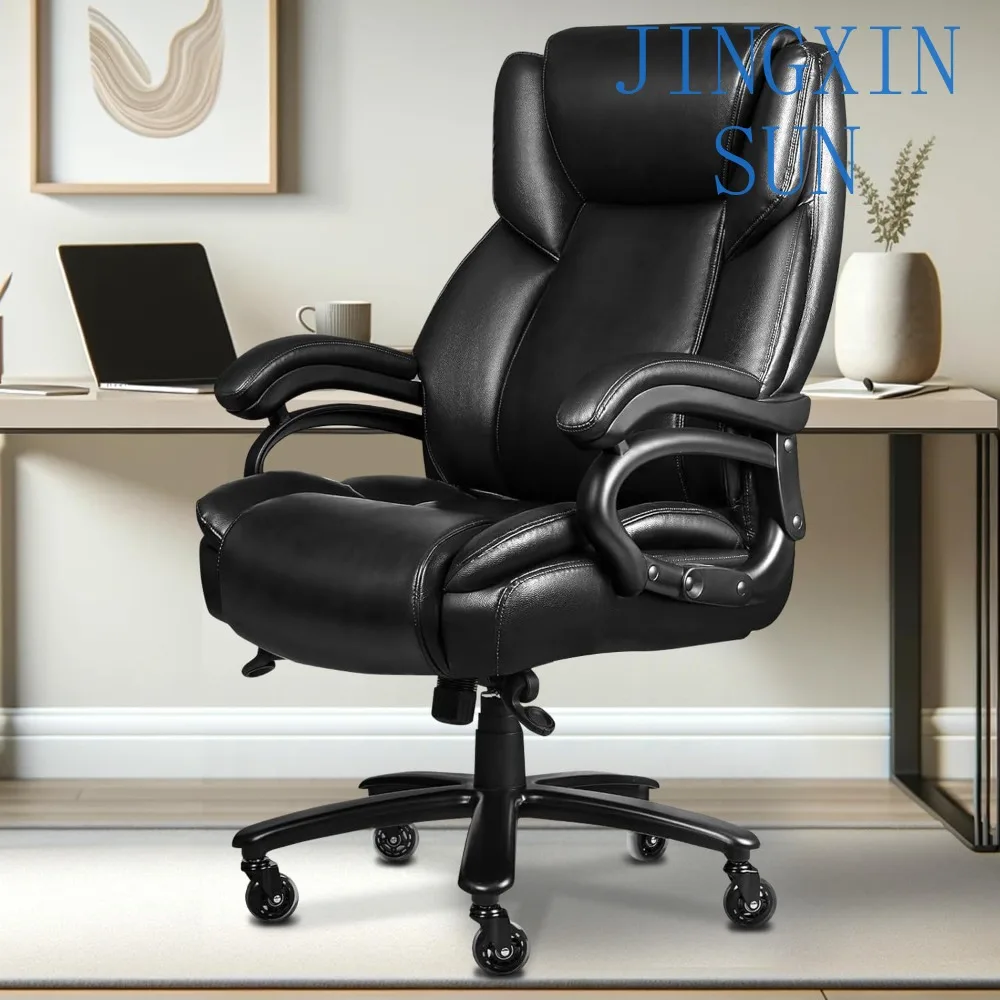 500lbs Big and Tall Office Chair, Heavy Duty Office Chair for Heavy People,High Back Executive Desk Chair with Adjustable Lumbar