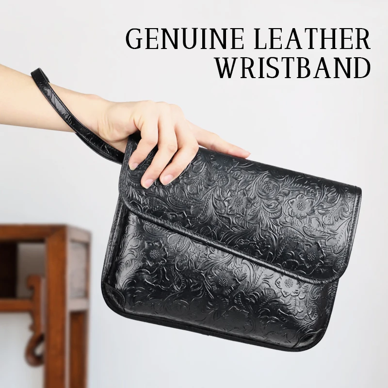 Luxury Genuine Leather Men's Clutch Bag Large Capacity Clutches Male Two Ways For Shoulder Bag / Handbag Business Handbags