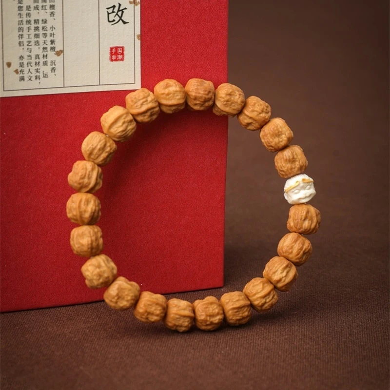 Golden Green Mountain Unchangeable Monkey , Walnut Bracelet,, Fashionable And Versatile