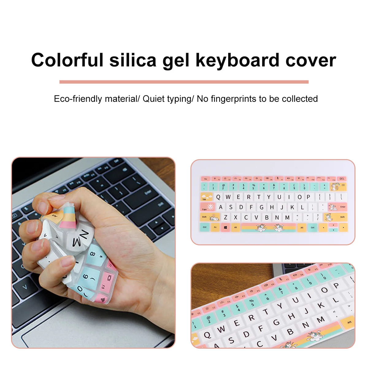 

Colorful Silicone Keyboard Cover Cartoon Unicorn Protective Film Compatible Honor Laptop Laptop Keyboard Membrane Computer