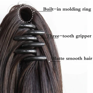 Synthetische Presse des Haares für Frauen, natürliche schwarze Perücke, lange gerade Perücke, Pferdeschwanz, 60 cm 6 Hauptverkäufe für Frauen -Rabo - №5