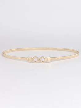 Metall Elastische Gold Acht zeichen Elastische Mädchen Damen Gürtel Frauen schmale Weibliche Elegante Bündchen Taille Dekorieren Für Kleid