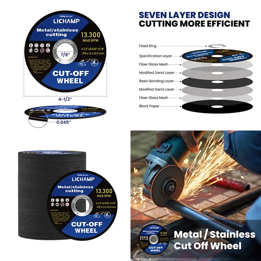 

4-1/2 Cut Off Wheels for Metal, 0 Pack 4.5 inch Disc Cutting Wheel Cutoff Blade, 4.5"x0.045"x7/8", A0BK