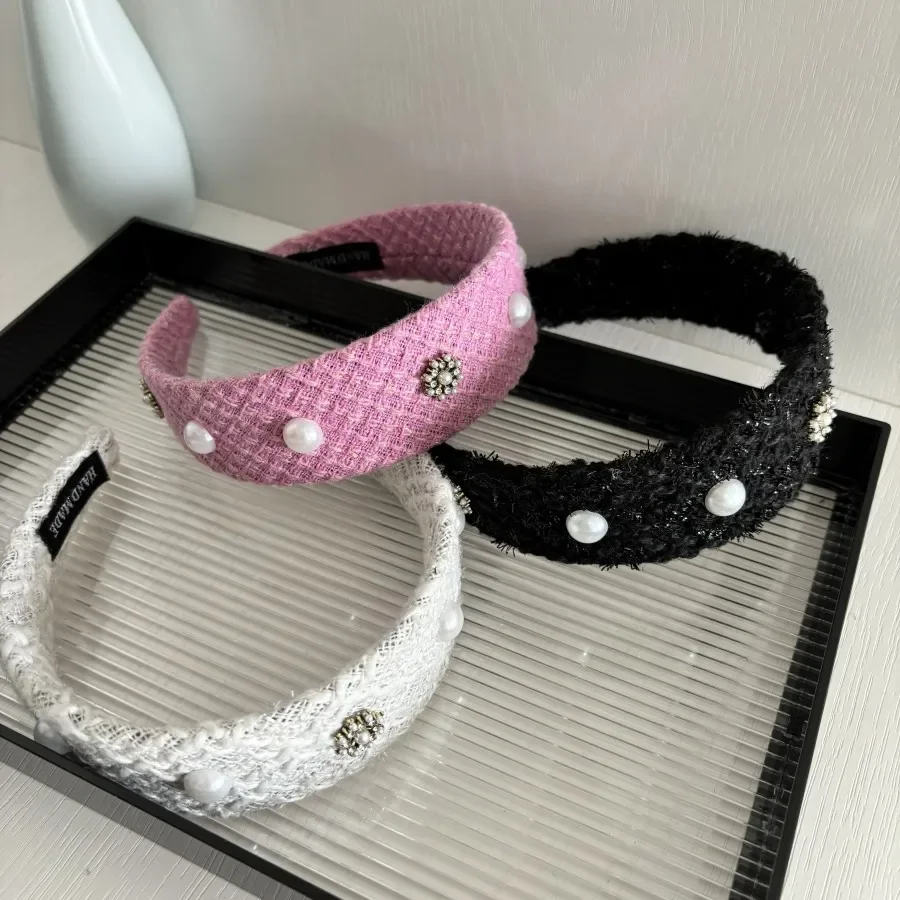 

Vintage Straw Woven High Crown Wide Headband Colorful Design Beach Summer Fashion Hair Hoop Accessory