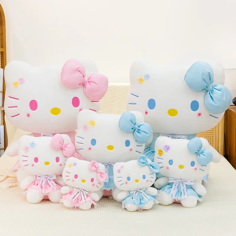 Sanrio Peluche Hello Kitty Bambola Grande Peluche per Bambini Compleanno Regalo di Natale Simpatico Kawaii Kitty Cat Peluche per Ragazze Bambola