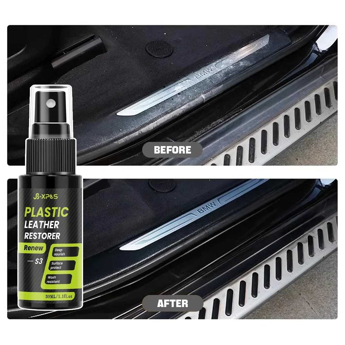 JB‑XPOS Plastic Leather Restorer Spray Deep Nourish Surface Protect Wash Resistant Auto Interior Renew Care YT0204