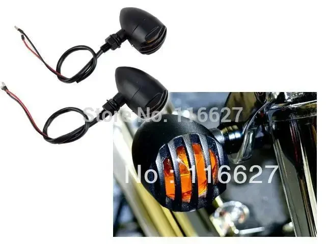 

Янтарный указатель поворота Robber Black Finned Grill для Harley Dyna Sportster Bobber