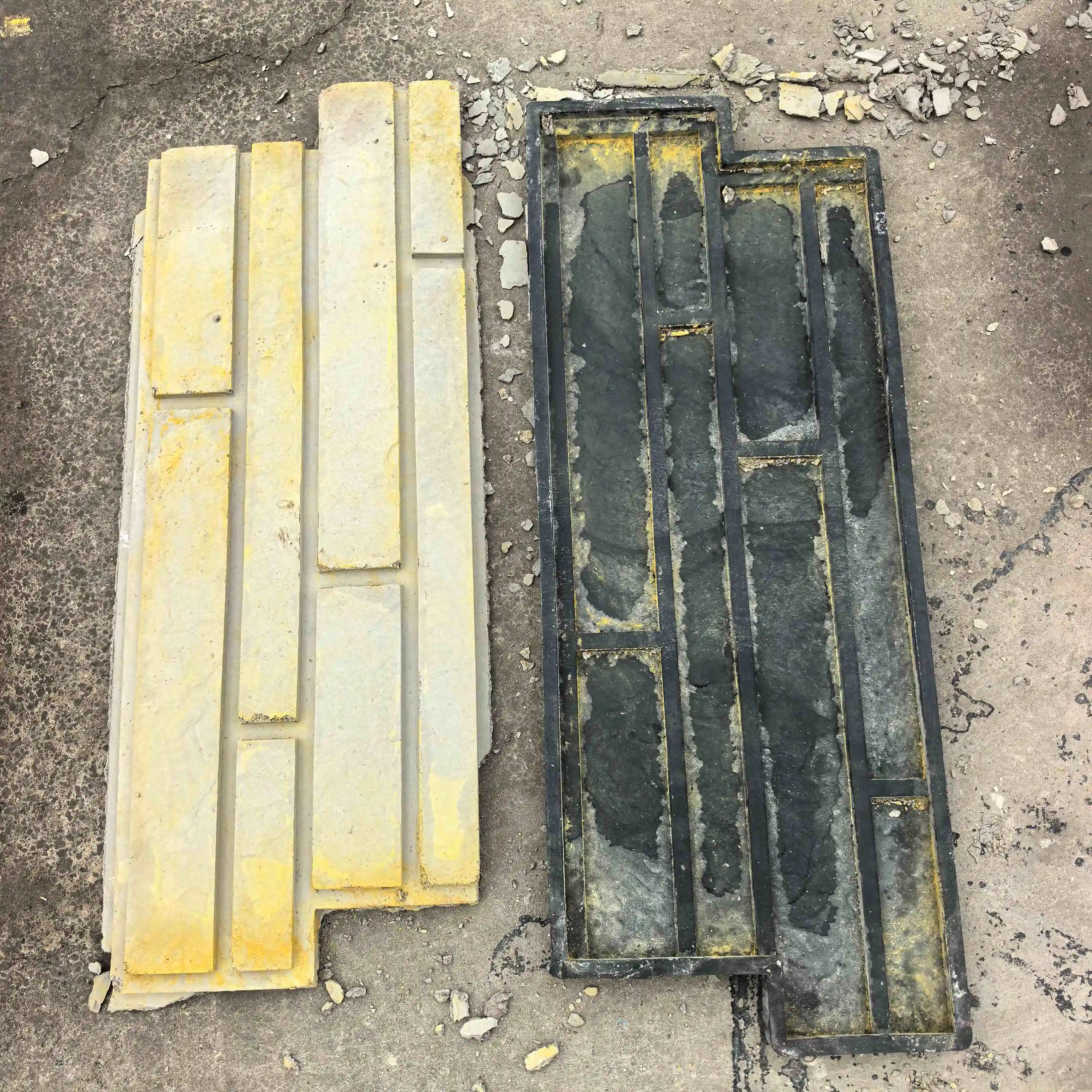 New style split-joint assembled Z-shaped exterior wall tile mold. Concrete veneer stone mold
