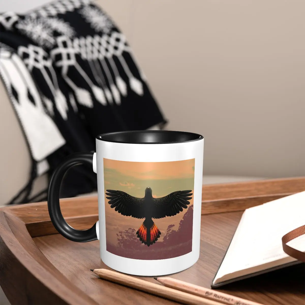 

Red Tailed Black Cockatoo Australian Bird Mug Funny Ceramic Coffee Cups Tea Mugs Milk Cup Drinkware Gifts for Friends
