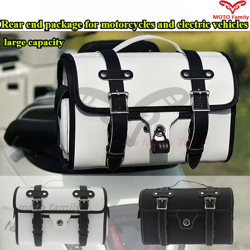 Motorcycle trunk bag vintage rear trunk storage scooter backseat box  saddle bag motorcycle tail bag