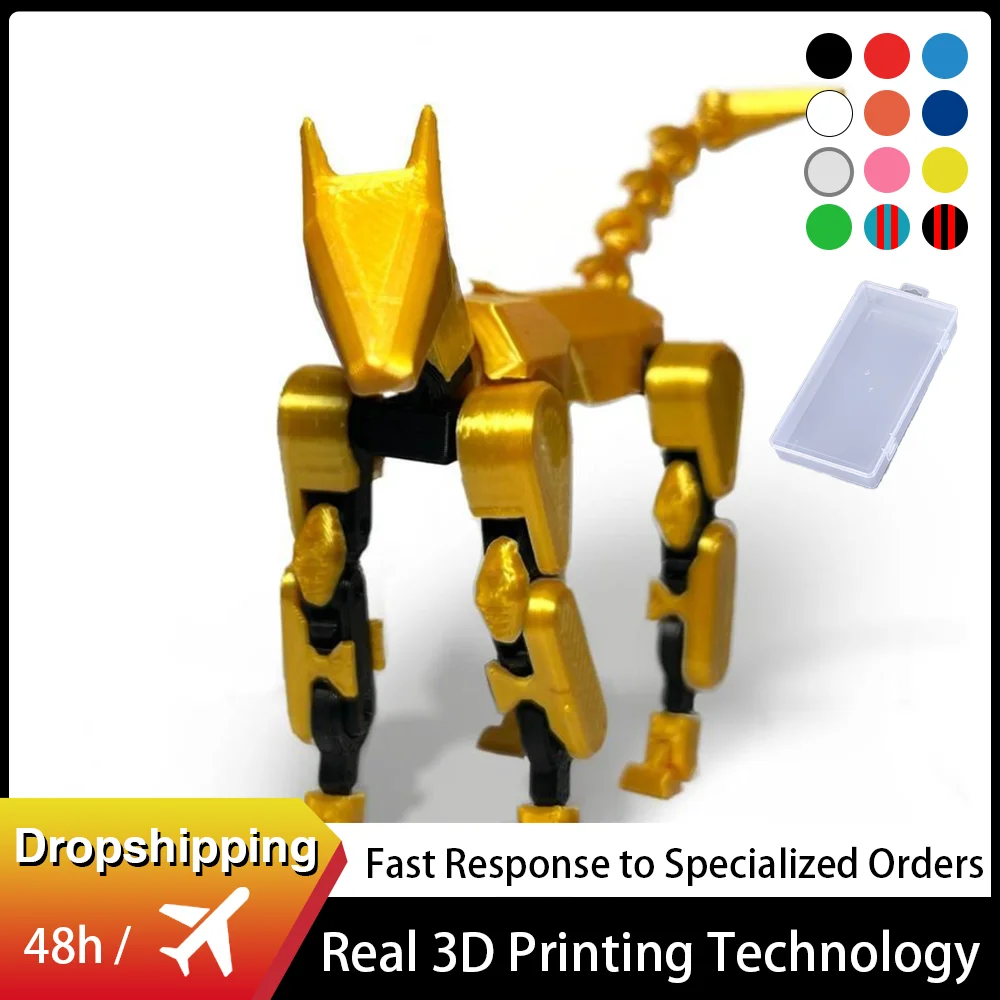 3D Printed Mechanical Dog Mounted Pets Anime Toys Action Figures Multi-Jointed Movable Shapeshift Robot Mannequin Model Gifts