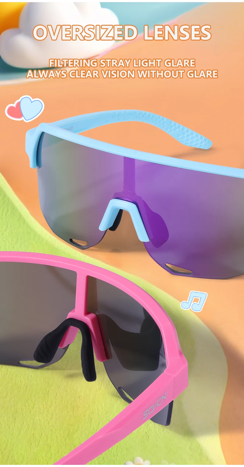 SCVCN Kinder-Sportsonnenbrille für Jungen und Mädchen, Outdoor-Fahrradbrille, Kinder-Campingbrille, MTB-Angelbrille, Fahrradbrille, UV400 – Detail 3