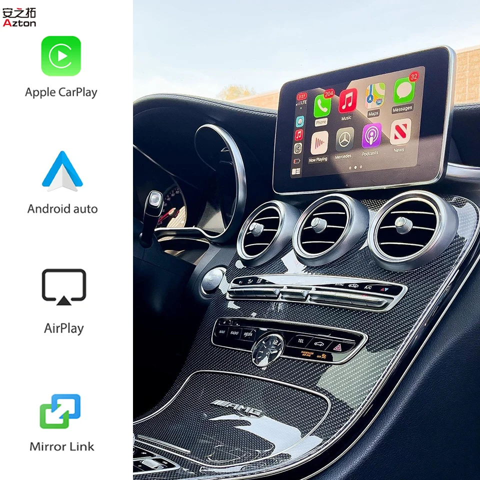 W205 Wireless Carplay Module Android Auto Upgrade for Mercedes Benz W176 W463 W222 W213 W246 C63 AMG  E63 X177 CLA GLC X253 W166