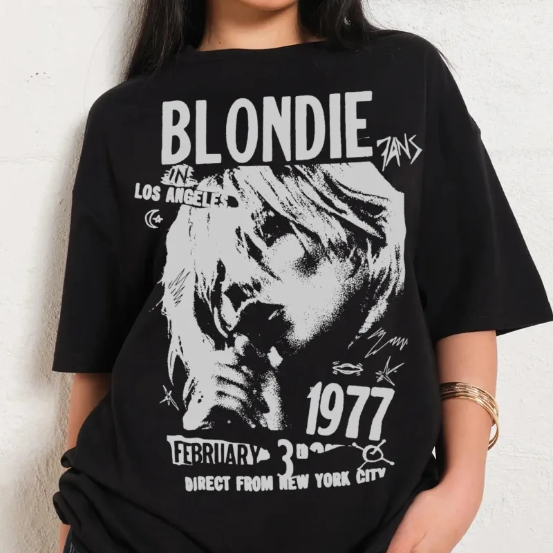 

Blondie 1977 New York Vintage T-shirt Summer New Casual Unisex T-shirt