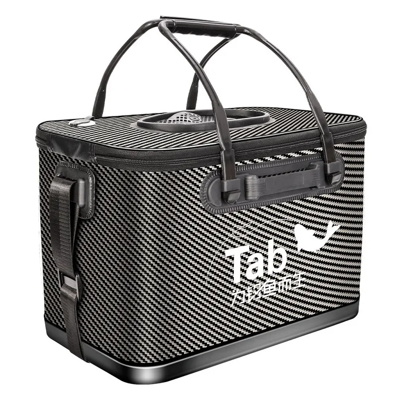 

ABVE-Carbon Pattern Injection Molded Base Fishing Gear Fish Bucket-Multi-Functional Design