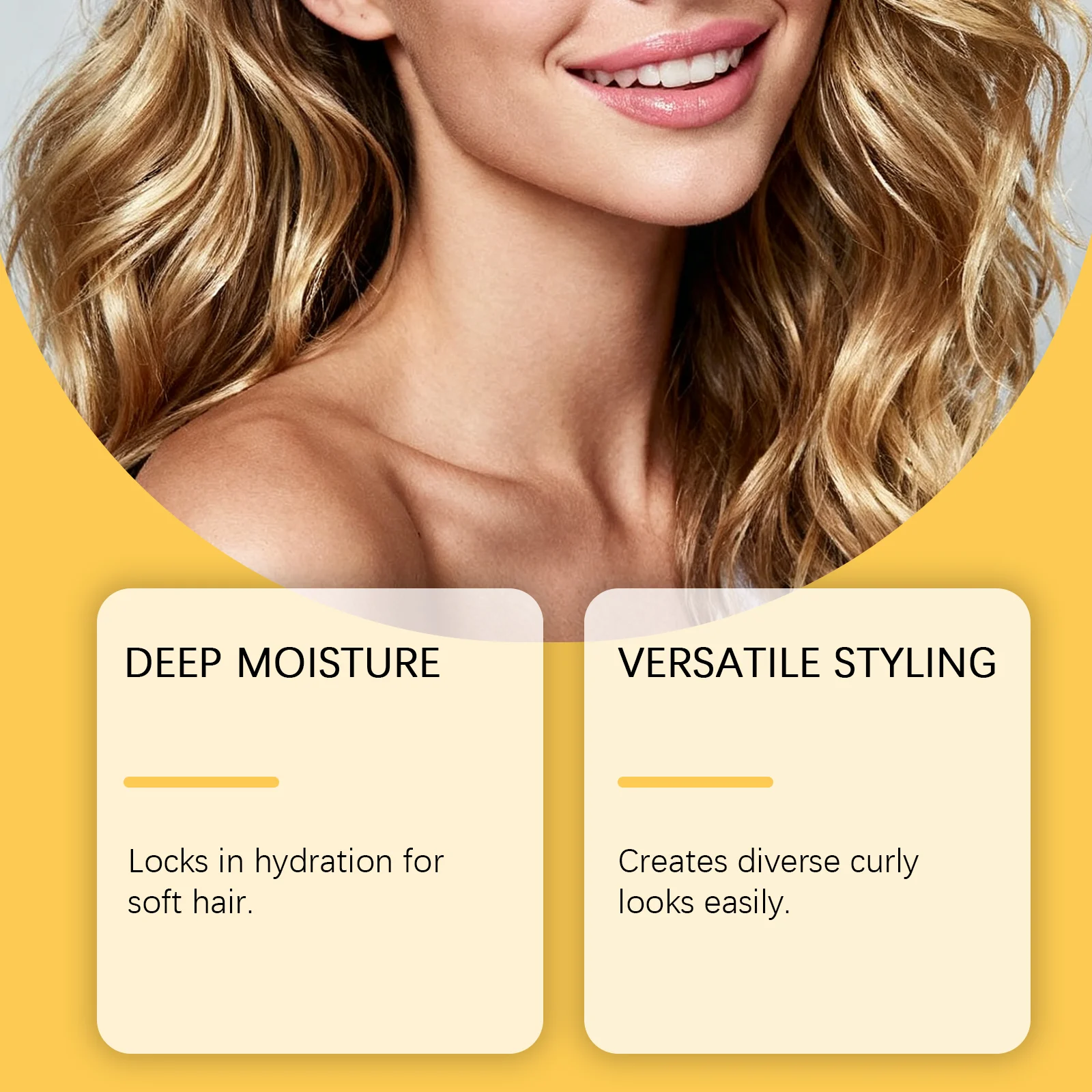 Gleamxi Curly Hair Styling Cream Natural Shine Long Lasting Hold Easy to Comb Lock Moisture Soften Strands Daily Hair Care 120g