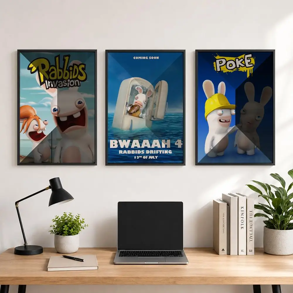game Rabbids Invasion Poster Poster, Wall Decor Art Print, Abstract Wall Decor Art Print for Living Room