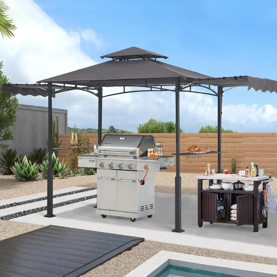 Grill Gazebo 14x5 with 2 Side s and 2 LED Lights