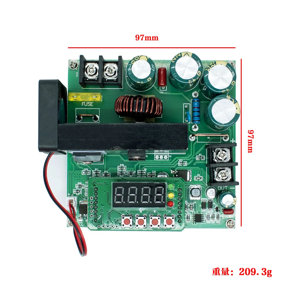 B900W CNC DC Adjustable Step-Up Power Supply Module, Voltage & Current Meter, 120V 15A Charger