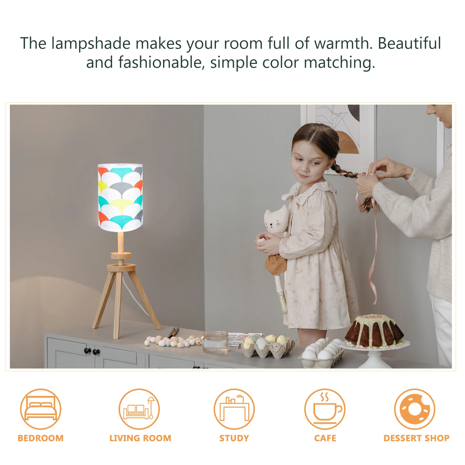 

Fabric Lampshade High end Cloth Metal Long lasting Table Floor Light Cover Home Office Stylish Unique Detachable Lamp Shade