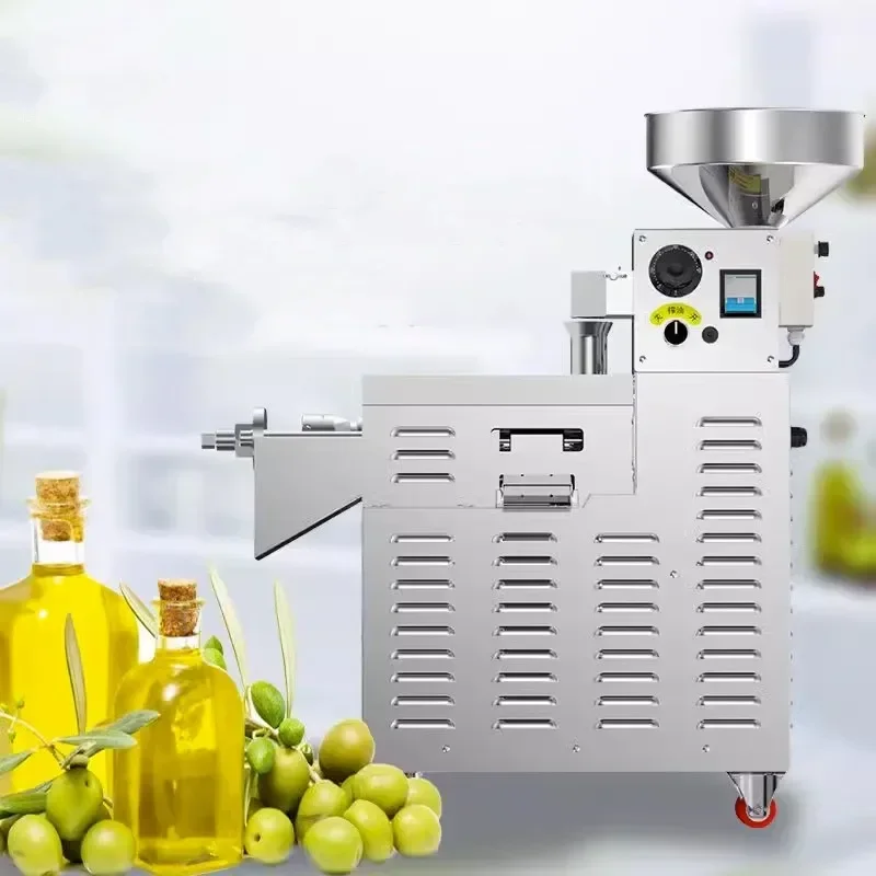 220v ไฟฟ้าขนาดเล็กเชิงพาณิชย์น้ํามันกดอัตโนมัติสแตนเลสน้ํามันกด Mill กดวอลนัท Sesame Flow Stall