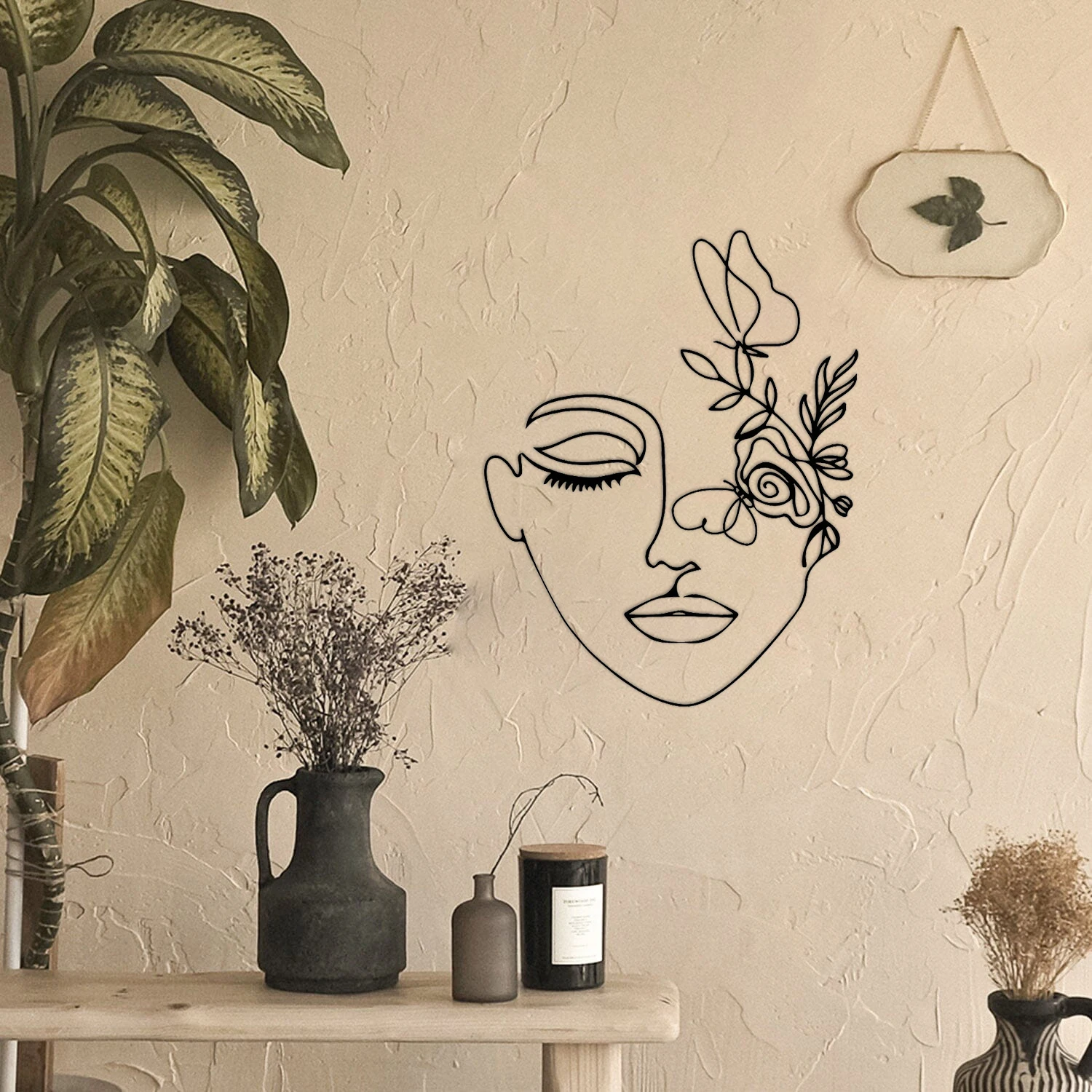 Beauty Metal Abstract Wall Art, Line Art Wall Hangings Decoration, Metal Wall Decor For Home Office Living Room Bedroom Decorati