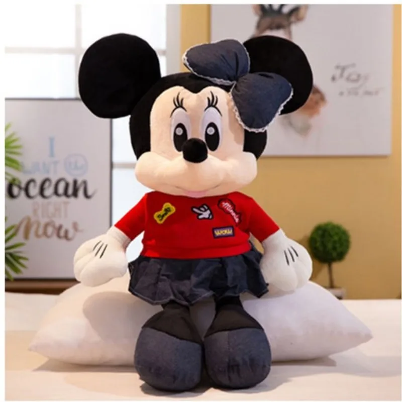 Disney-Animal de pelúcia super grande, boneca fofa, vaqueiro, peluches Mickey Mouse, presente de feriado infantil, brinquedo anime de desenho animado, 100cm