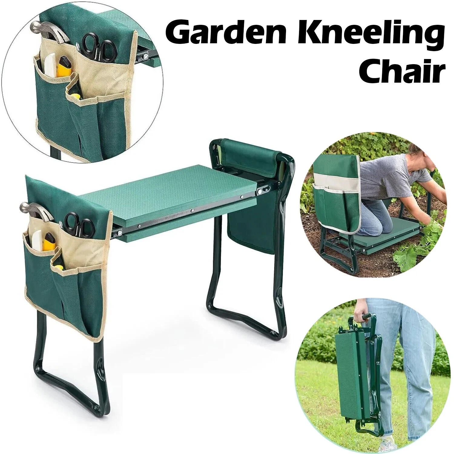 Gardening Knee Seat Protecting Knees Portable Kneeling Stool Wearable Foam Knee Pad Mat Labor-Saving Tools for Farm Work