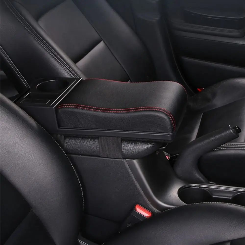 Cup Holder Armrest Heightening Cushion Scalable Large Capacity Car Armrest Storage Box Easy To Install Phone Slot