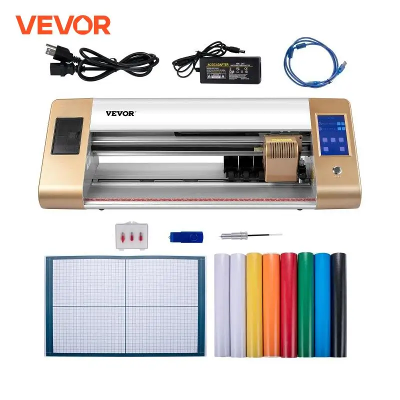 VEVOR Automatic Vinyl Cutter Machine Computer Windows Software 3 Blades LCD Screen 18Inch 450MM Vinyl Printer Cutting Plotter