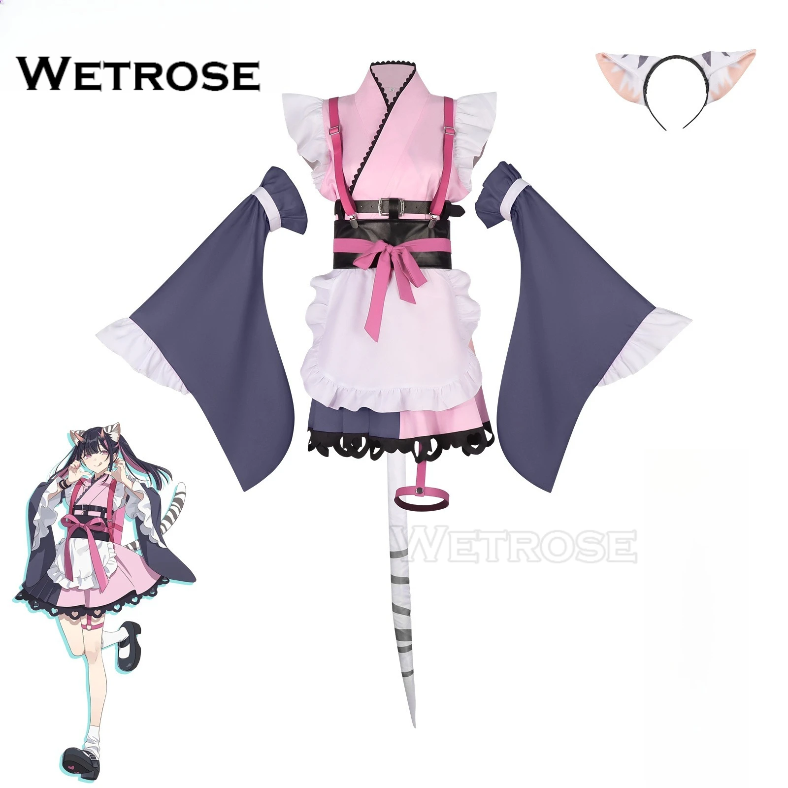 【Wetrose】Pre-ordine Costume da cameriera di Cosmic Princess Kaguya Noi Komazawa, costume cosplay anime