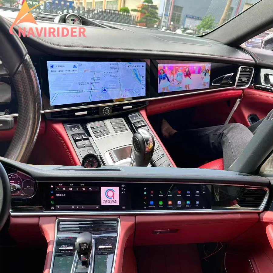 أندرويد 12.3 بوصة شاشة مزدوجة السيارات DSP Carplay 4G مشغل فيديو الوسائط المتعددة لبورشه باناميرا 2010-2016 نظام تحديد المواقع والملاحة راديو السيارة