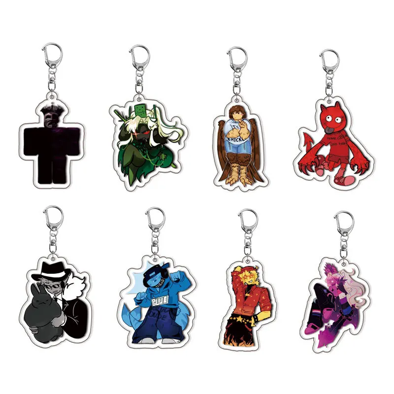 Брелок для ключей с рисунком аниме Forsaken Roblox ‌ Мужской брелок для ключей для женщин, креативный милый высококачественный рисунок, акриловый брелок, кулон, подарки