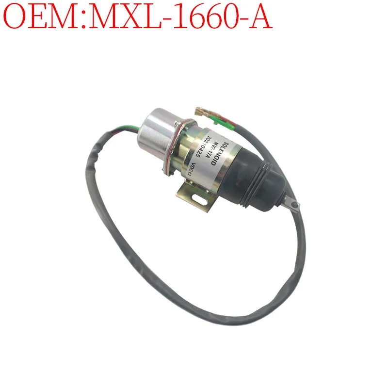 Excavator Accessories Construction Machinery Parts MXL-1660-A MXL1660A Flameout Solenoid Valve (12V) for Ishikawa Island New