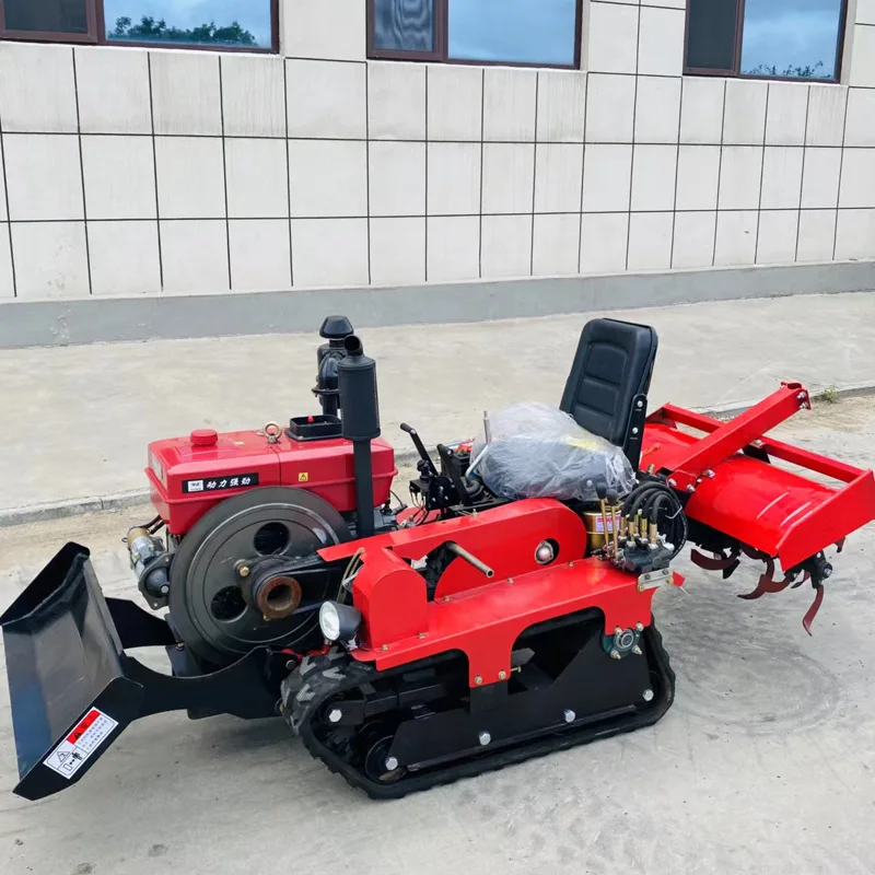 New Multifunctional Agricultural Machinery Tracked Micro Cultivator for Farmland, Orchard, Rice Field, Tractor Hot Selling 25HP