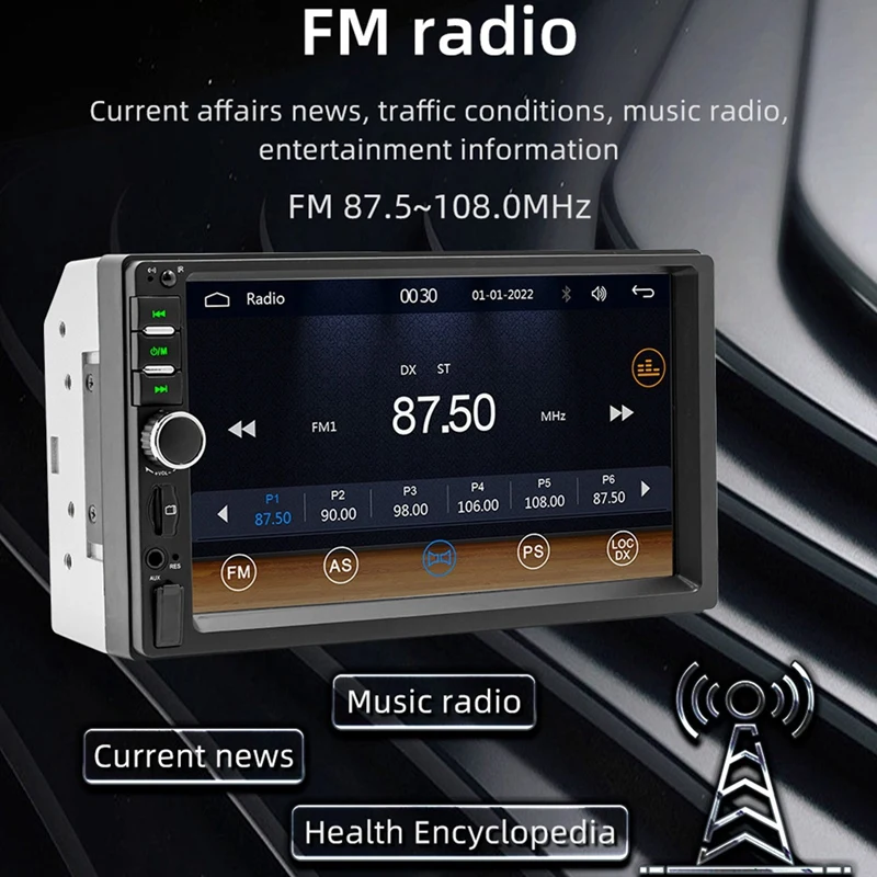 DYJ-zpCar Радио 7-дюймовый HD сенсорный экран Авторадио CarPlay Android Auto Bluetooth Стерео Мультимедийный плеер FM Power Aux