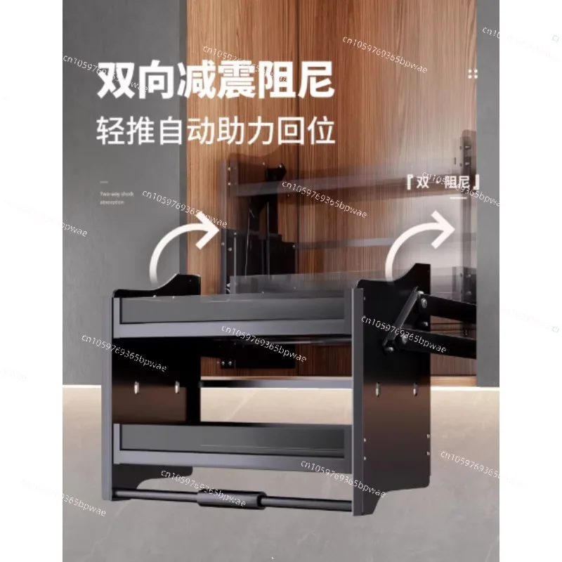 

Kitchen Hanging Cabinet Lift Pull Basket Upperupper and Lower Buffer Drop-down Kitchenrack