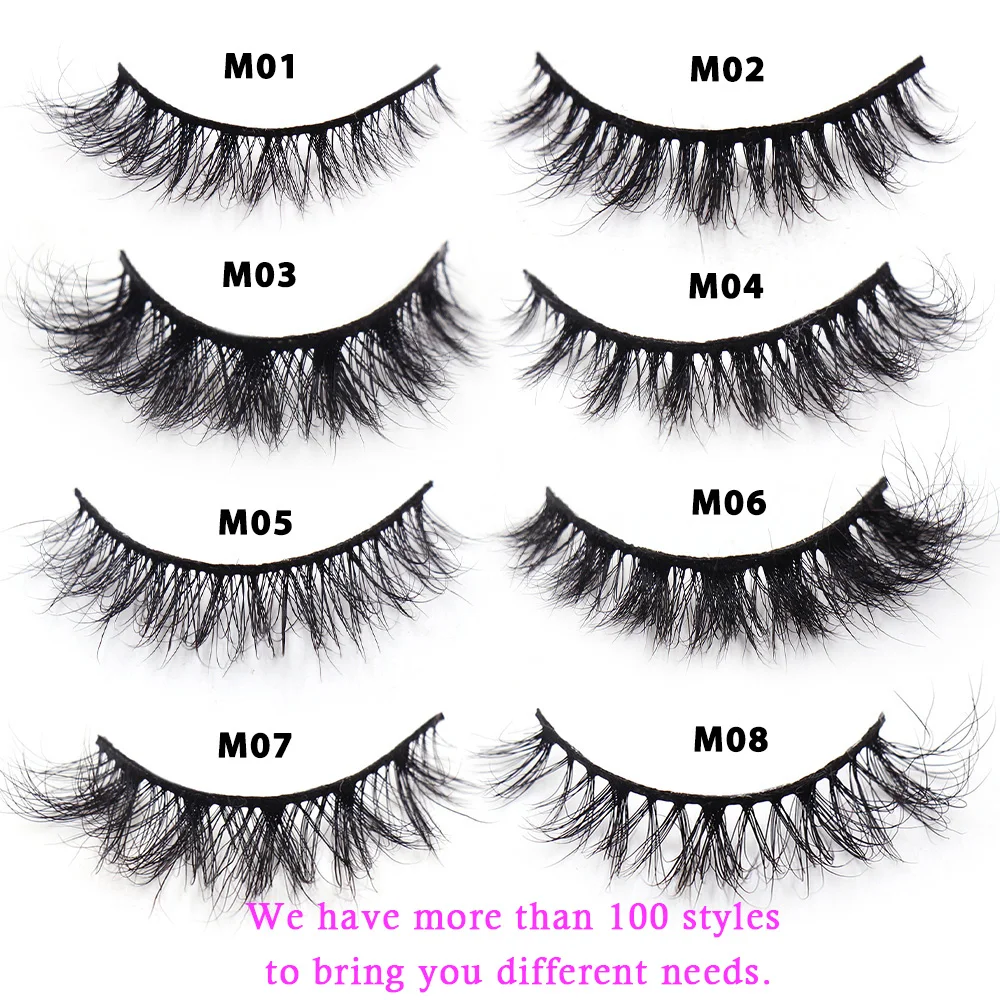 Mink Eyelashes 3D Mink Lashes Wispy HandMade Full Strip Lashes Cruelty Free Mink Lashes Natural Short False Eyelashes Makeup