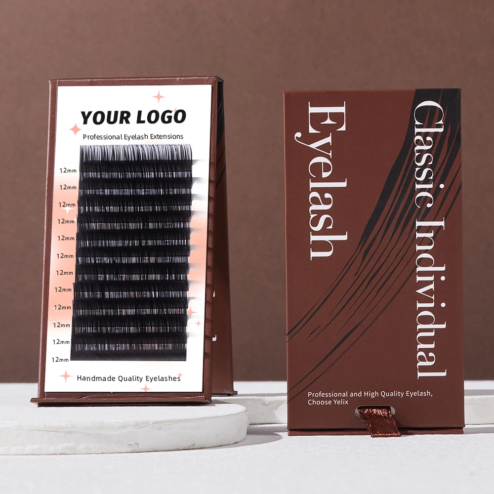 Private Logo DIY Logo Eyelash Extensions Customized Personal Logo Name Eyelash Matte Matte Round Eyelashes ODM&OEM Makeup Tools