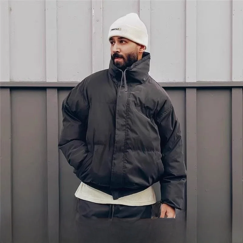 

Утепленная мужская повседневная модная куртка-бомбер с длинными рукавами, на молнии, однотонная, из хлопка