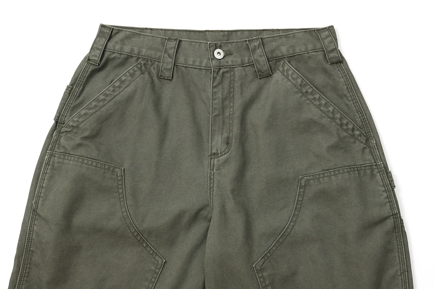 Japanese-style double-strand yarn beaded canvas B01 logging five-point shorts, washed and distressed work shorts for men.